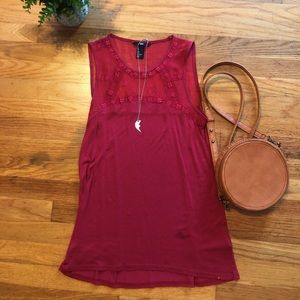Deep red dress shirt
